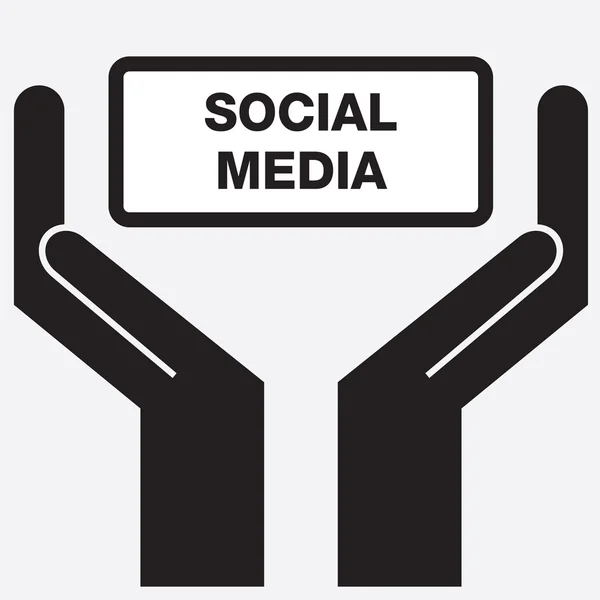 Hand weergegeven: gratis social media ondertekenen pictogram. Vectorillustratie. — Stockvector