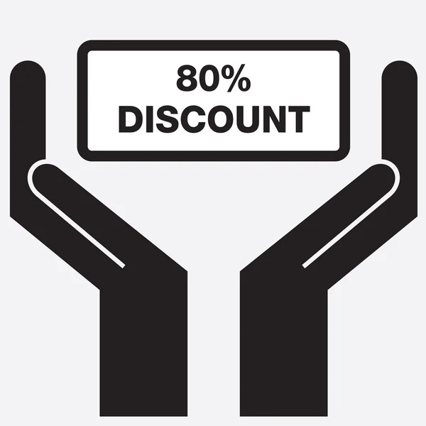 80 percent discount sign icon — Stock Vector