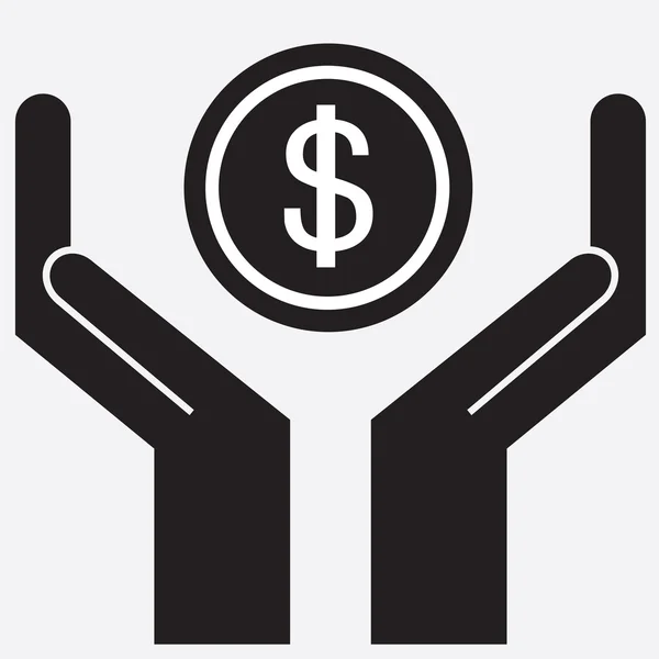 Hand weergegeven: dollarteken. Vectorillustratie. — Stockvector