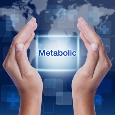 Metabolik kelime düğme üstünde perde. Tıp kavramı