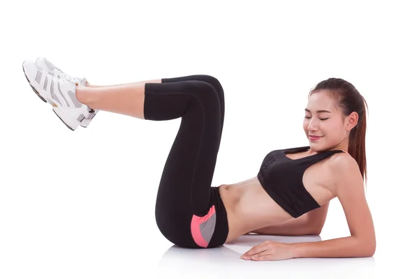 Sport donna esercizio di stretching. Concetto fitness — Foto Stock