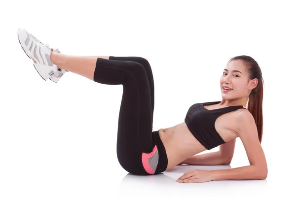 Sport kvinna stretching motion. Fitness koncept — Stockfoto