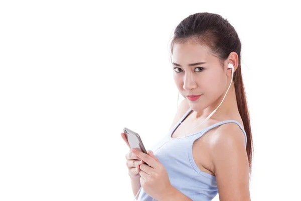 Young woman listening to the music — Stock Photo, Image