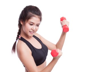 dambıl ile egzersiz spor kadın