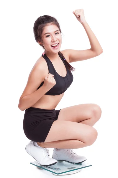 Fitness mujer en escalas —  Fotos de Stock