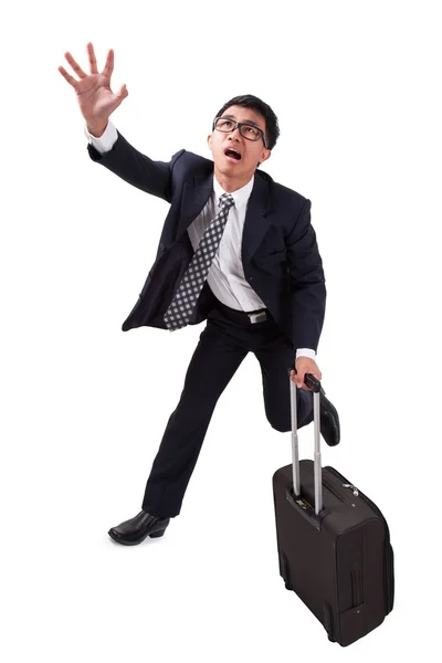 Businessman travel with suitcase Royalty Free Stock Images