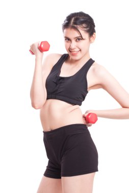 dambıl ile egzersiz spor kadın