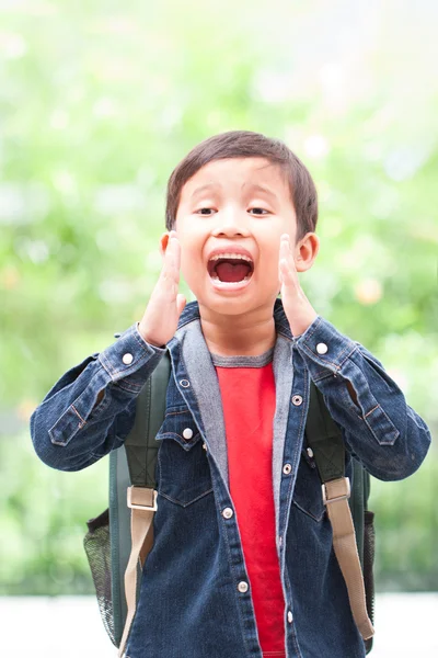 Carino piccolo scuola ragazzo — Foto Stock