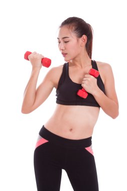 dambıl ile egzersiz spor kadın