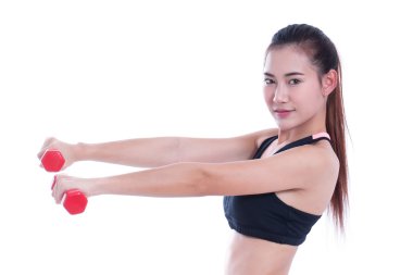 dambıl ile egzersiz spor kadın