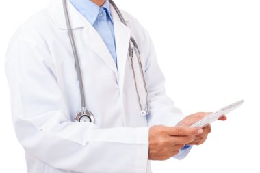 dijital tablet kullanan doktor