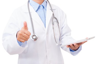 Doktor ile baş gösteren tablet