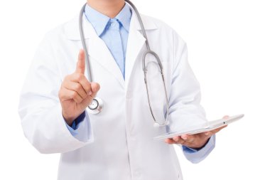 Parmak ile işaret dijital tablet ile doktor
