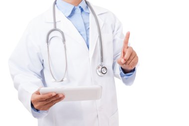 Parmak ile işaret dijital tablet ile doktor