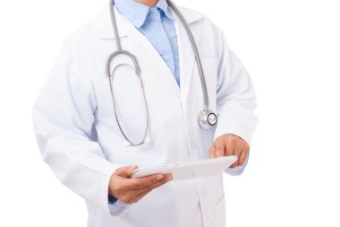 dijital tablet kullanan doktor