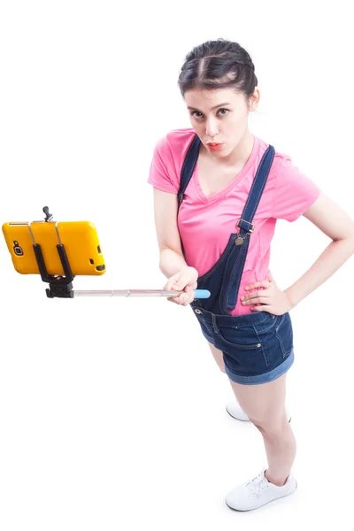 Young girl taking selfie — Stock Photo, Image