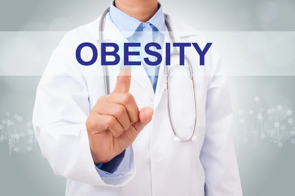 Arts raken van obesitas teken — Stockfoto