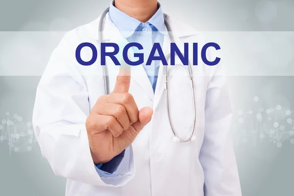 Doctor tocando signo orgánico — Foto de Stock