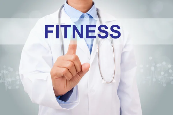 Medico toccante segno fitness — Foto Stock