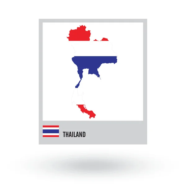 国旗的泰国地图. — 图库矢量图片
