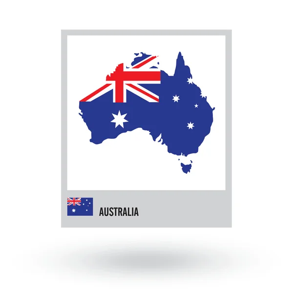 Map of Australia with flag. — Stock Vector