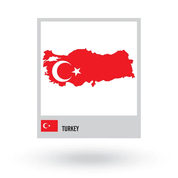 Harta Turciei cu steag . — Vector de stoc