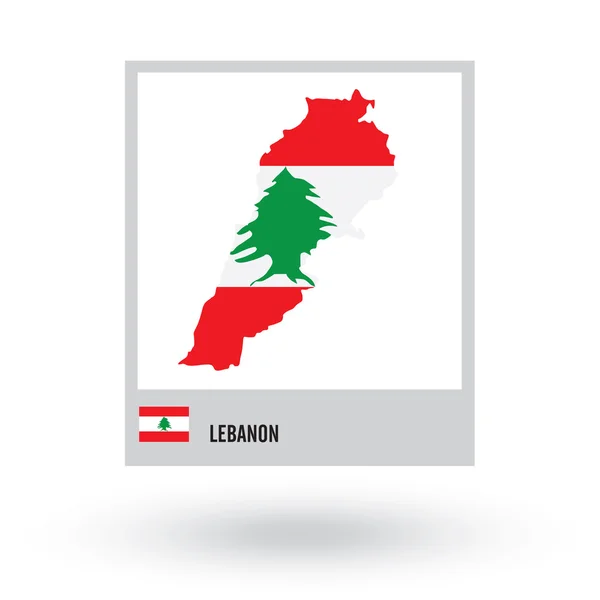 Lübnan Haritası bayrak ile. — Stok Vektör