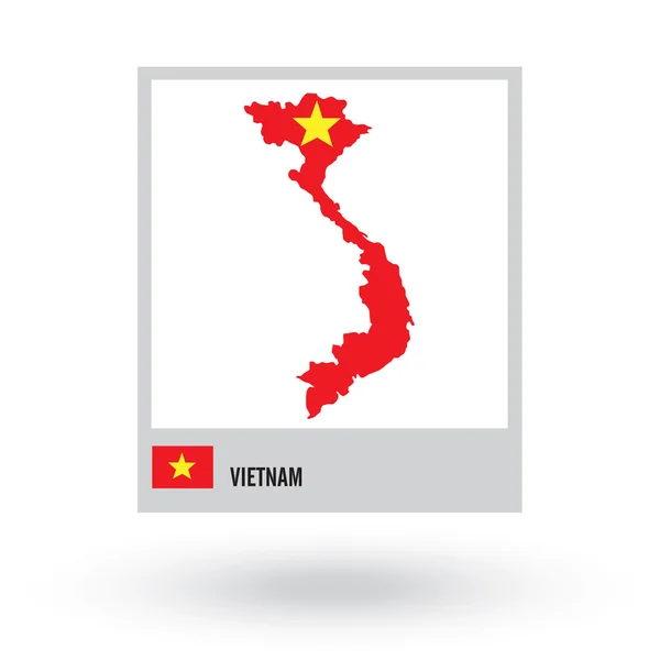 Map of Vietnam with flag. — Stock Vector
