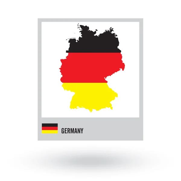 Χάρτης της Γερμανίας με σημαία. — Διανυσματικό Αρχείο