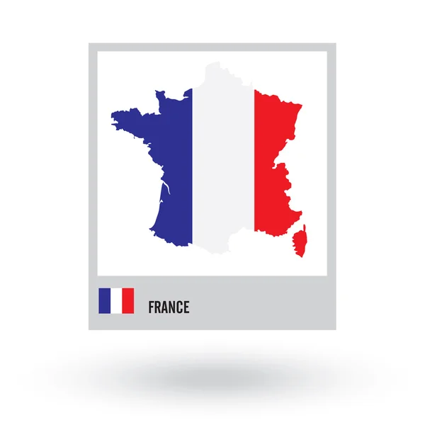 Mapa da França com bandeira . — Vetor de Stock