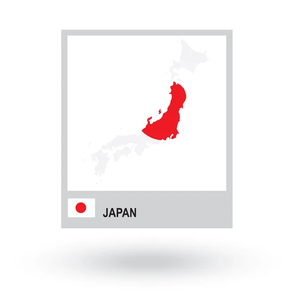 Mapa de Japón con bandera . — Vector de stock