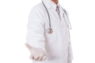 Doktor bir şey elinde tutan