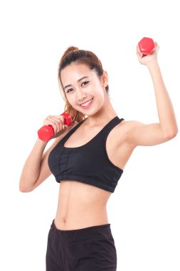 dambıl ile egzersiz spor kadın