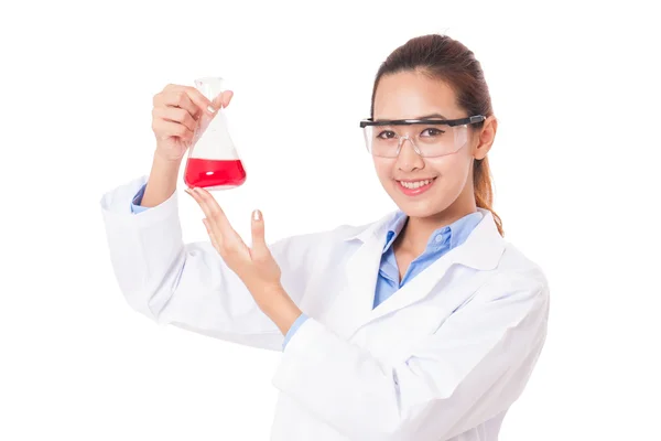 Wissenschaftlicher Forscher mit Reagenzglas — Stockfoto