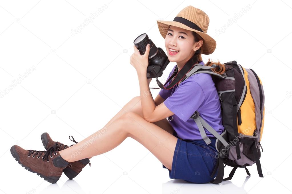 young girl tourist