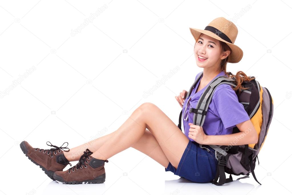 young girl tourist