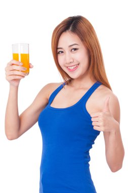 kadın holding portakal suyu