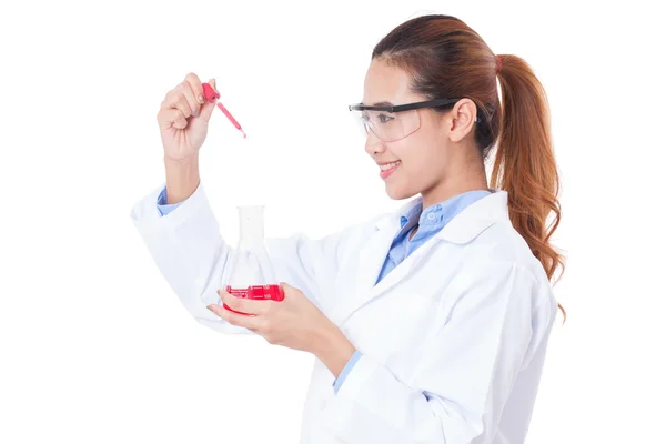 Mujer joven científica de laboratorio —  Fotos de Stock