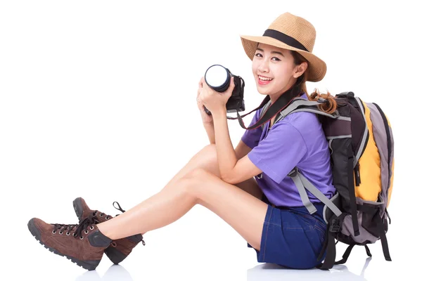 Jovem turista menina — Fotografia de Stock