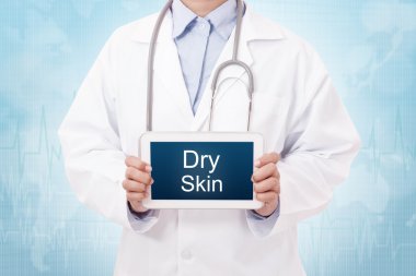 doctor with Dry Skin sign clipart