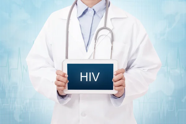 Doktor HIV işareti ile — Stok fotoğraf