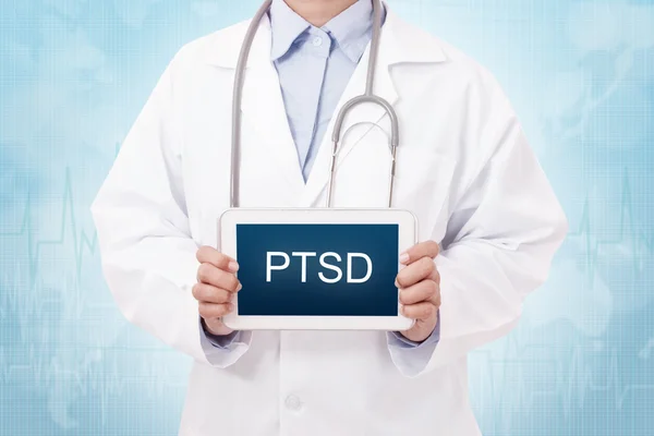 Doctor with PTSD sign — Stock Photo, Image