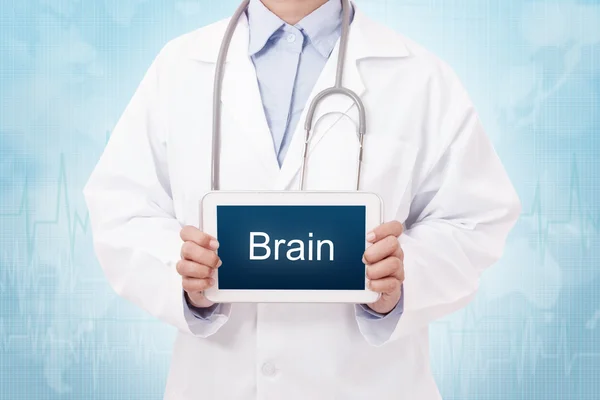 Doctor with Brain sign — Stock Photo, Image