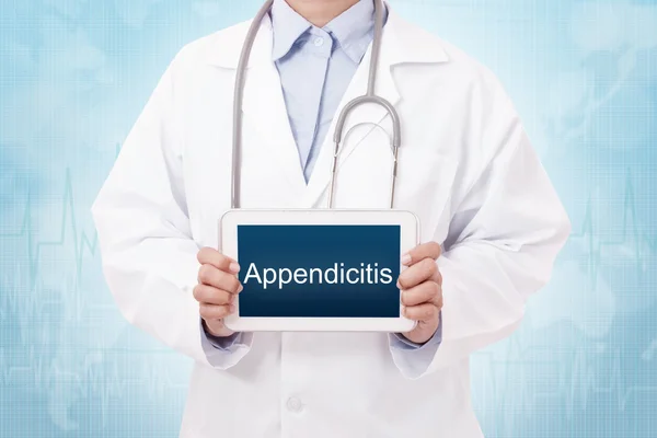 Medico con segno di appendicite — Foto Stock