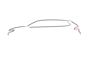 Basit bir aile arabası çizimi.