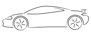 Süper spor bir arabanın basit bir çizimi.