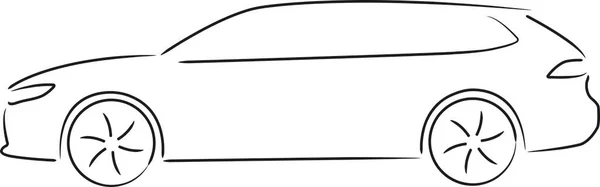 Simple Boceto Coche Familiar — Vector de stock