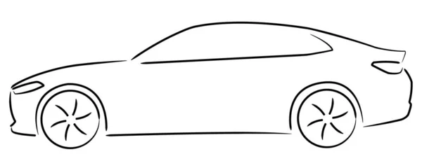 Simple Sketch Sedan Car — Stock Vector