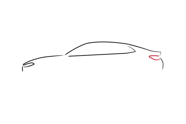 Simple Boceto Coche Sedán — Vector de stock