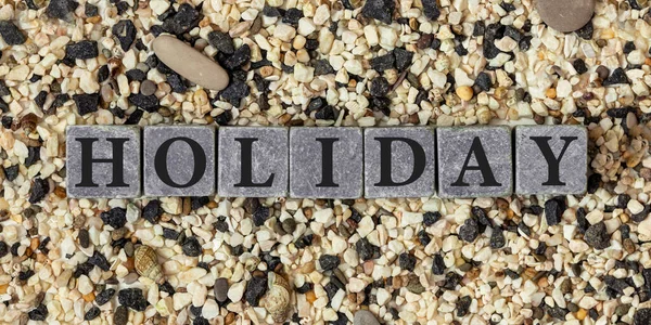 Happy Holidays Word Written Wood Block Happy Holidays Text Cement — Stock Photo, Image